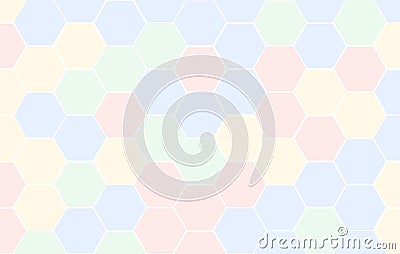 Honeycomb Grid tile random background of multicolor or colorful red blue green and yellow or Hexagonal cell texture. with differen Stock Photo
