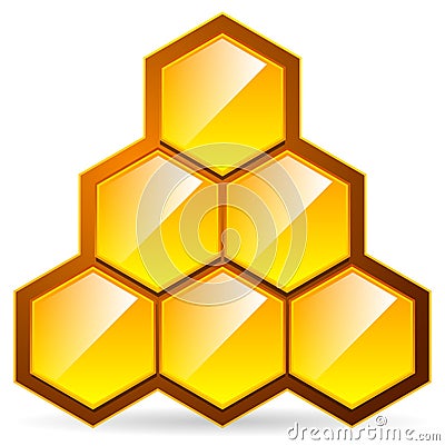 Honeycomb, honey cell illustration / icon isolated. Organic swee Vector Illustration