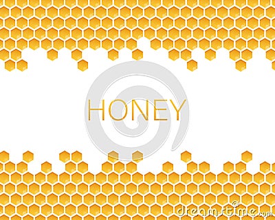 Honeycomb monochrome honey pattern. Vector stock illustration Vector Illustration