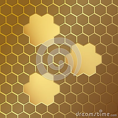 Honeycomb pattern with frames. Vector illustration.Hexagonal cell texture. Geometric design. Modern stylish abstract texture. Temp Cartoon Illustration