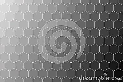 Honeycomb random Grid background or Hexagonal cell texture. in color black or dark with gradient color. Stock Photo
