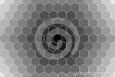 Honeycomb random Grid background or Hexagonal cell texture. in color black or dark with gradient color. Stock Photo