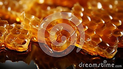 Honeycombs with honey on it and drops of honey on it Stock Photo