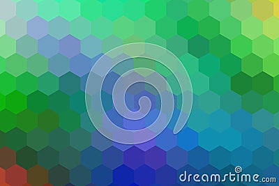 Honeycombs pattern. Multi-colored rectangular pixel background. The texture consisting of multi-colored hexagons Stock Photo