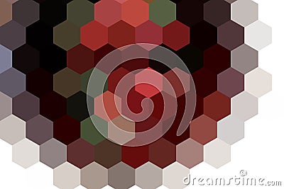 Honeycombs pattern. Multi-colored rectangular pixel background. The texture consisting of multi-colored hexagons Stock Photo