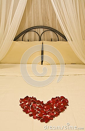 Honeymoon bed Stock Photo