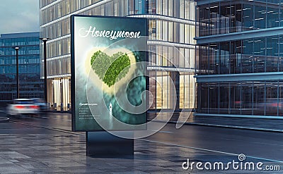 honeymoon billboard on the street Stock Photo