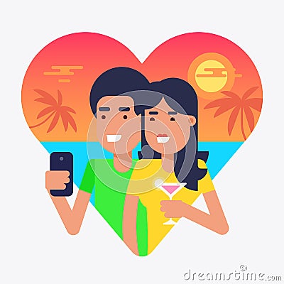 Honeymoon Vector Illustration