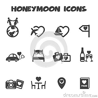 Honeymoon icons Vector Illustration