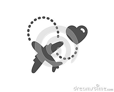 Honeymoon travel icon. Love trip sign. Vector Vector Illustration