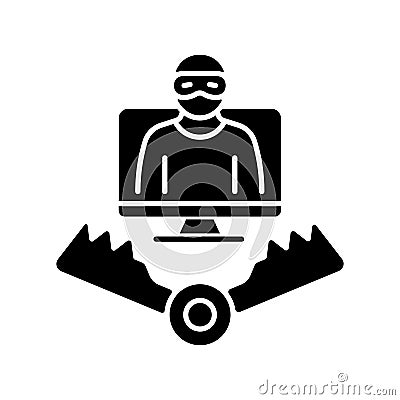 Honeypot black glyph icon Vector Illustration