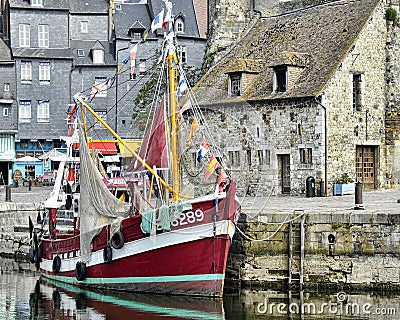 Honfleur Boat Editorial Stock Photo