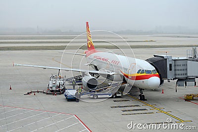 Hong Kong Airlines Airbus 320 at Nanjing Airport Editorial Stock Photo