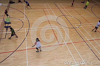 Sports, sport, venue, floor, flooring, ball, game, play, player, games, hardwood, competition, event, net, fun, tennis, equipment, Editorial Stock Photo