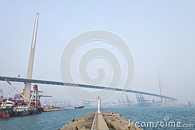 Hong Kong bridge at day Stock Photo