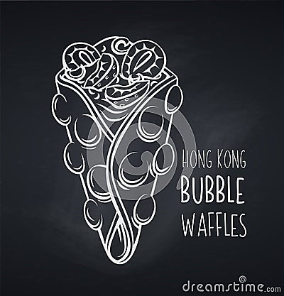 Hong kong bubble waffle icon Vector Illustration