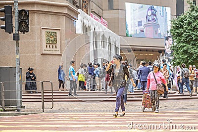 Hong Kong busy woman Editorial Stock Photo