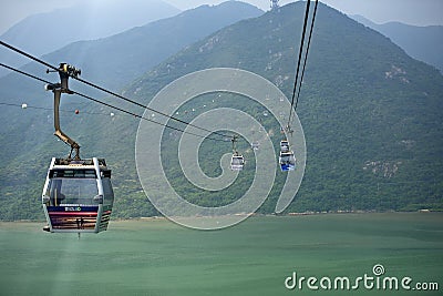 Hong Kong Cable Car at Ngong Ping , Hong Kong Editorial Stock Photo