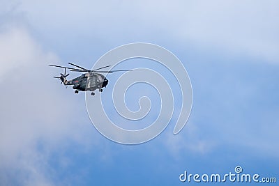 People`s Liberation Army helicopters patrol over the sky of Hong Kong Editorial Stock Photo