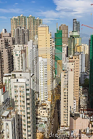 Hong Kong, China towering skyscrapers cityscape Stock Photo