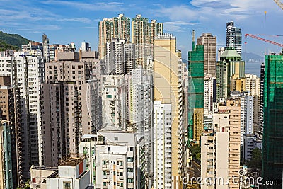 Hong Kong, China towering skyscrapers cityscape Stock Photo