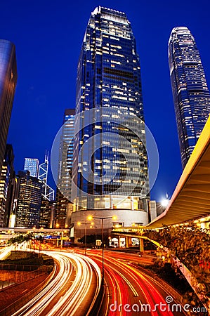 Hong Kong City Lights Cityscape Urban Scene Concept Stock Photo