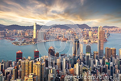 Hong Kong downtown - Victoria, China Stock Photo
