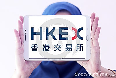 Hong Kong Exchanges and Clearing, HKEX logo Editorial Stock Photo