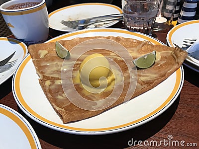 Hong Kong French Crepe Pancake Ice-cream Afternoon Snack Sweet Western Dessert Food France Cuisine Stock Photo