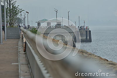 Hong Kong Harbour front pier Editorial Stock Photo