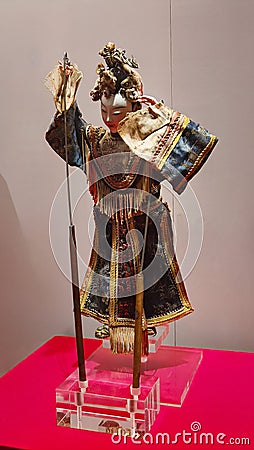Hong Kong History Museum Antique Puppet Figure Drama Chinese Cultural Heritage Entertainment Props Costume Doll Editorial Stock Photo
