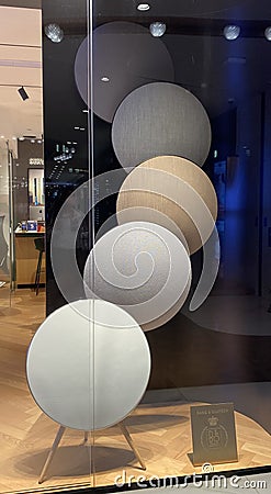 Hong Kong Kowloon Tsim Sha Tsui K11 Musea Shopping Mall Design Museum Audio B&O Speaker Sound Art Decoration Furniture Gallery Stock Photo