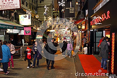 Hong Kong : Lan Kwai Fong Editorial Stock Photo