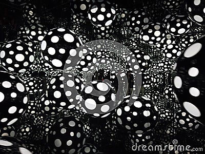 Hong Kong M Plus Museum Yayoi Kusama Mirror Room Dots Obession Inflatable Balls Sculpture Fine Art Space Design Polka Dot Exhibit Stock Photo