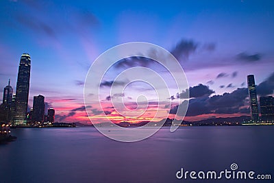 Hong Kong Magic Hour View Stock Photo