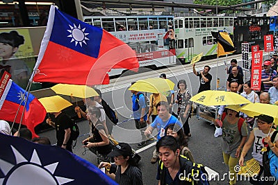 Crowd, protest, demonstration, event, product, public, recreation, flag, car, vehicle, competition, city, fun Editorial Stock Photo