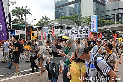 Car, transport, vehicle, protest, crowd, pedestrian, city, street, event, public, demonstration, recreation Editorial Stock Photo