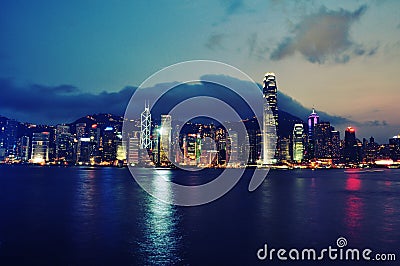 Hong Kong night scene Stock Photo