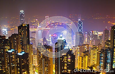 Hong Kong night scene from the peak 3 Stock Photo