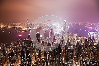 Hong Kong at night Stock Photo