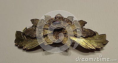 Hong Kong Palace Museum Ming Antique Gold Jade Setting Hairpin Design Jewelry Ornament Accessory Stock Photo