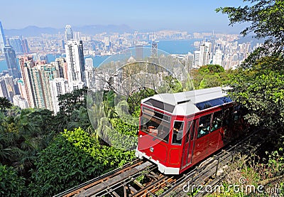 Hong Kong peak tram Stock Photo