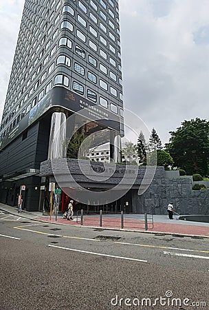 Hong Kong Peak Tram Vehicle Central Station Admiralty Entrance Transportation Architecture Stock Photo