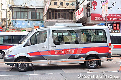 Hong Kong police vehicle Editorial Stock Photo