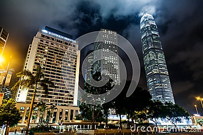 Hong Kong skyline city at night Editorial Stock Photo