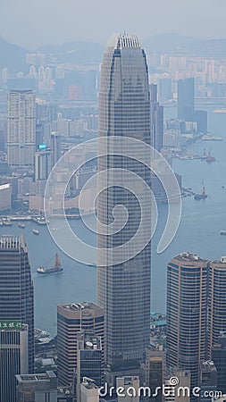 Hong Kong Skyline at night. Editorial Stock Photo