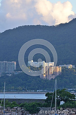 Hong Kong skyscraper residential building Editorial Stock Photo