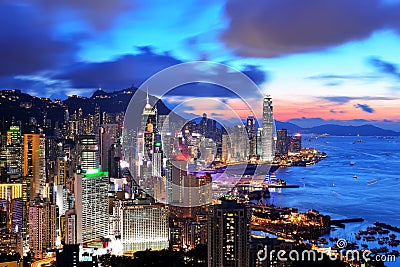 Hong Kong Sunset Stock Photo