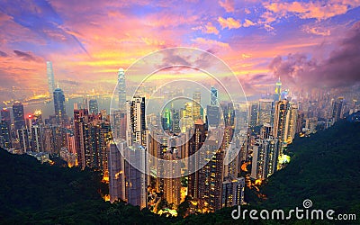 Hong Kong from Victoria Peak Stock Photo