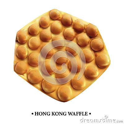 Hong Kong waffle. Vector fast food. Stock Photo